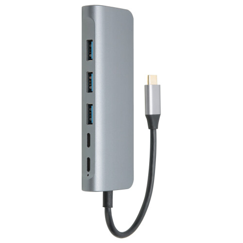 USB C Hub6In1With HDMI4K Display Port And Thunderbolt3Host Compatibility, Multifunction Network Adapter Featuring High Safety Factor And