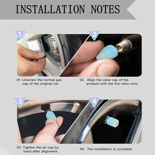 Waterproof luminous tire valve caps universal 4 pcs 1