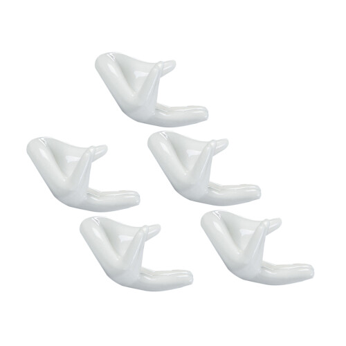 10Pcs Ceramic Tea Accessory White Guanyin Hand Tea Strainer Supports