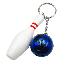Bowling Pendant Hangings Ornament Bowling Pin Keychain Charm Sport Keyring Car Key Chain Bag Decorations for Man