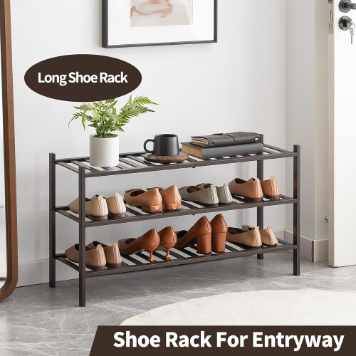 Étagère à chaussures à 3 niveaux, rangement empilable 2
