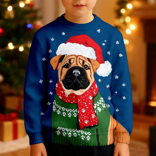 Kids Long Sleeve Crewneck Print Sweatshirt Soft Lined 1