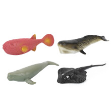 Animali realistici in miniatura, creature marine, pesci oceanici, statuette di animali, dettagli realistici, pittura manuale, ecologico, atossico,