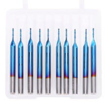 Nano Blue Coated Spiral Router Bits Single Flute End Mills with Sharp Cutting Edge for Clean Surface and3D Relief Carving Wide Compatibility with