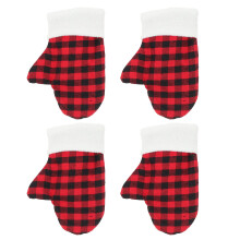 4Pcs Cutlery Storage Bag Christmas Themed Wear-Resistant Cloth Pouch