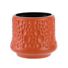 3.4x3.4x2.9in Plastic Glazed Vase - Mini Cube Flower Pot for TV Cabinet Decor, Dried Flower Arrangement, Orange Imitation Ceramic Centerpiece