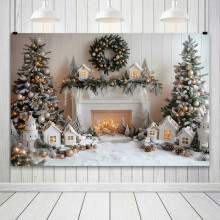 Christmas Decoration Background, Photography Prop Cloth, Holiday Party Backdrop, Portable Wall Hanging, Reusable Seamless Cloth