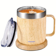 USB-Powered Coffee Warmer & Mug Set, 10H Auto Shutoff, Stainless Steel, No Batteries—Great for Office, Christmas, Halloween, Thanksgiving & Coffee