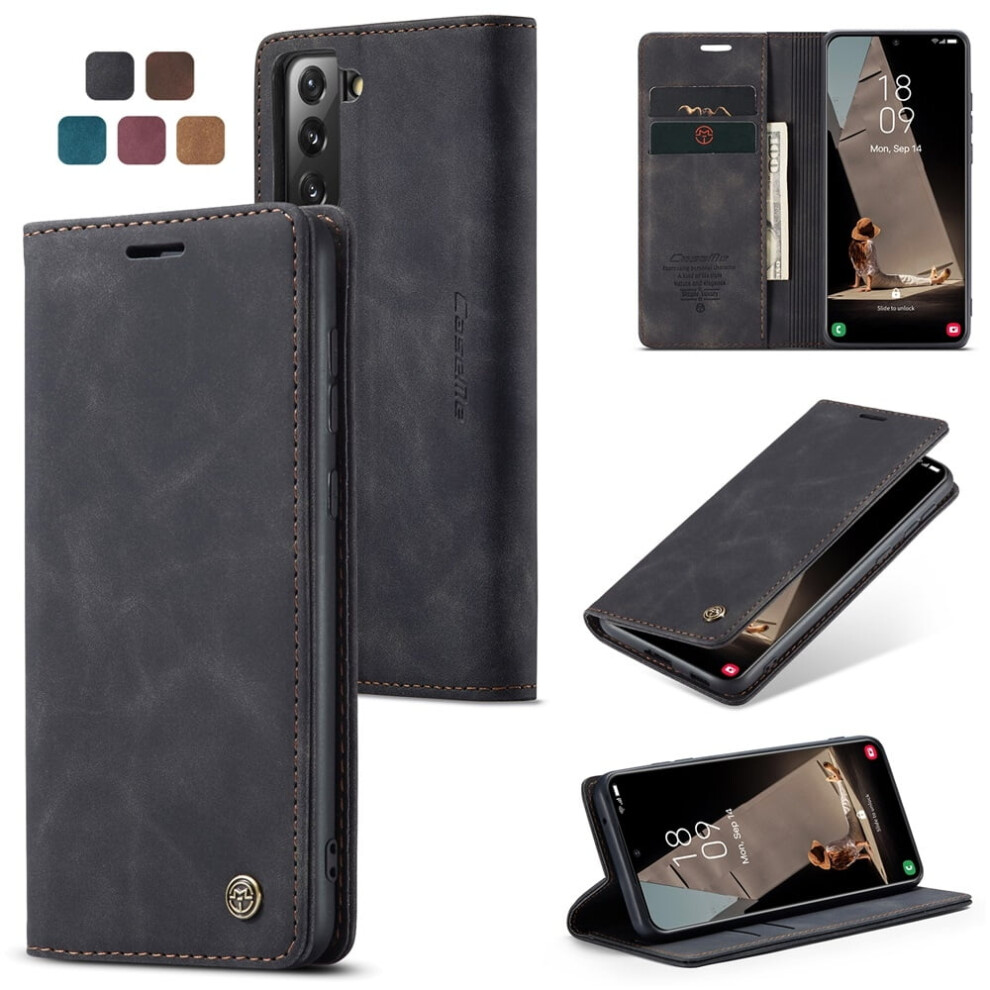 Caseme Leather Flip Wallet Case For Compatible With Samsung Galaxy S21 Fe 5G—Magnetic, Card Holder, Kickstand, Shockproof 9485826625889