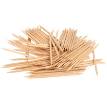 Nail Art Cuticle Remover Stick Double Sided Manicure Tool Pointed End And Flat End In Natural Orange Wood With Non Toxic And Safe Composition