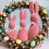 Flocked Standing Easter Bunny Figurine Pink S-5.2 inch 2