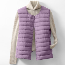 Women's Lightweight Warm Puffer Vest Short Quilted Design Polyester Fill 220g Casual Winter Outerwear