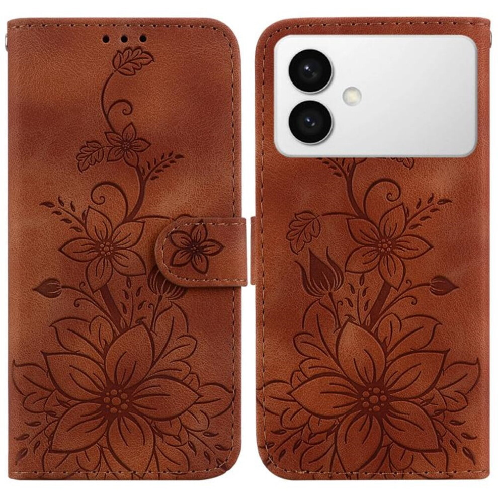 Pu Leather Flip Wallet Case With Magnetic Closure & Card Slots, Compatible With Samsung Galaxy S26 Edge 5G 6.7" Brown 9418476690341
