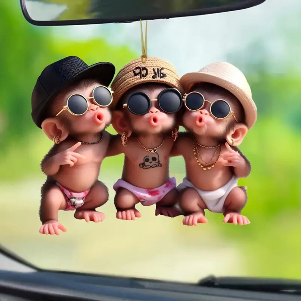 Cartoon Pouting Monkey Car Pendant Acrylic 1Pc 968604566998