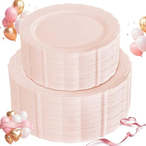 Röda plastfesttallrikar – BPA-fria, 100-pack