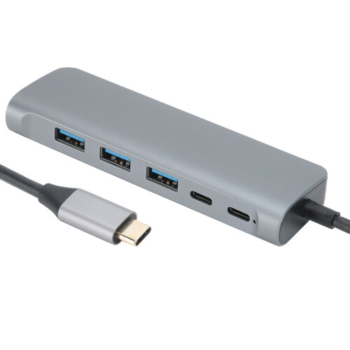 USB C Hub6In1With HDMI4K Display Port And Thunderbolt3Host Compatibility, Multifunction Network Adapter Featuring High Safety Factor And 2