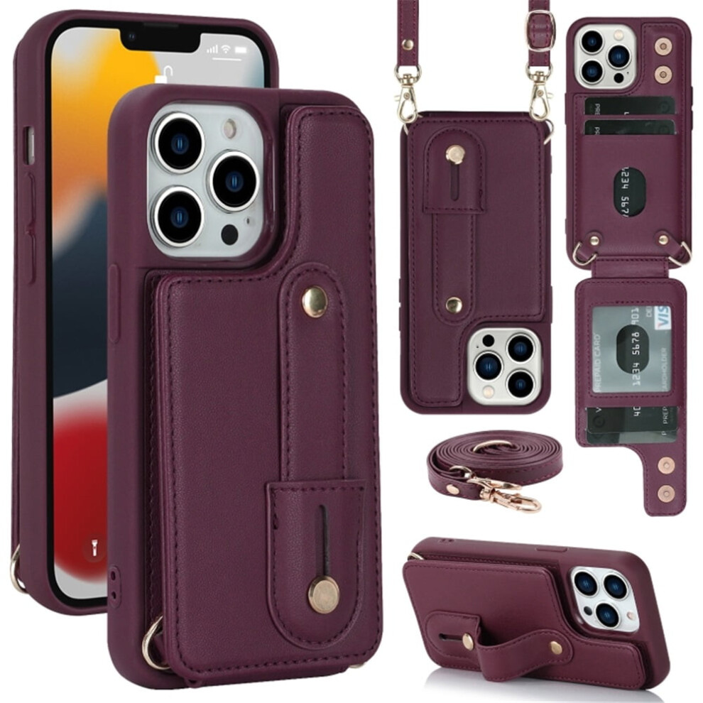 Iphone 16 Pro Pu Leather Flip Wallet Case Wine Red 9130661403238