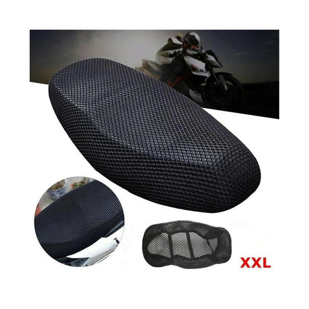 Anti-Slip Cushion Mesh Net Motorbike Motorcycle Breathable Seat Cover Pad Xxl Black 9170372134885