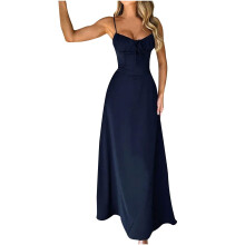 Damen-Korsettkleid, einfarbig, sexy, sommerliches Spaghettiträgerkleid mit eckigem Ausschnitt, lässiges Bustierkleid