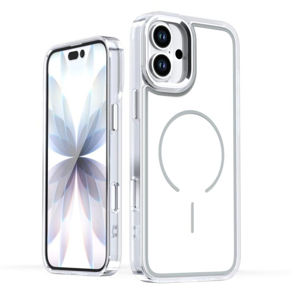 Magnetic Case For Iphone 16 Plus (6.7") Â Magsafe Compatible, Heavy-Duty Shockproof, Electroplated Dual-Color, White 9193271827023