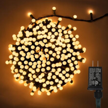 Warm White 49ft 306-LED Frosted Globe String Lights, 11 Modes, Compatible with Christmas Tree, Home, Party, Patio