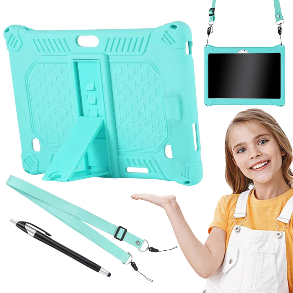10.1" Tablet Case With Stand & Stylus Â Shockproof Silicone Cover, Adjustable Kickstand, Capacitive Pen & Lanyard, Compatible With Android 9193271827658