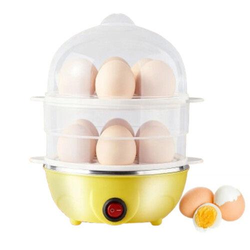 Mini Electric Egg Cooker Yellow 14-Egg Capacity