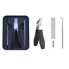 Eagle Beak Slanted Nail Clippers for Thick/Ingrown Toenails, Wide Jaw, Anti-Splash, Curved Blade, Cuticle Clippers for Seniors – 3-Piece Set