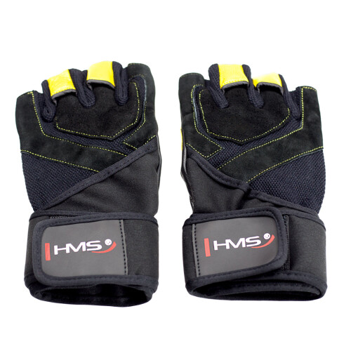 Herren Fitnesshandschuhe Medium, Schwarz/Gelb