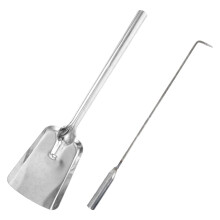 Pretyzoom Silver Cast Iron Fireplace Shovel and Poker Set for Home Fireplaces
