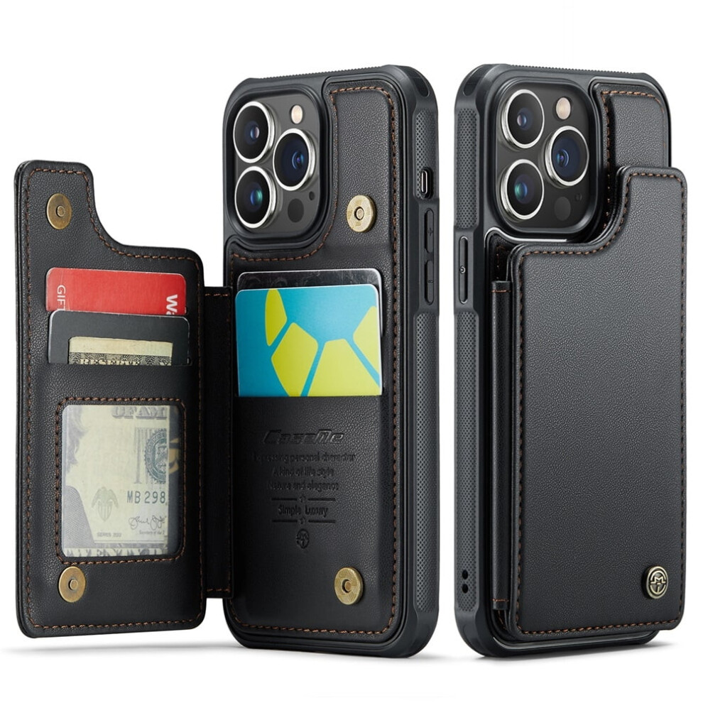 Caseme Leather Wallet Case For Iphone 13 Pro—Rfid Blocking, Magnetic Clasp, Kickstand, Shockproof, Compatible With Iphone 13 Pro 9558633039474