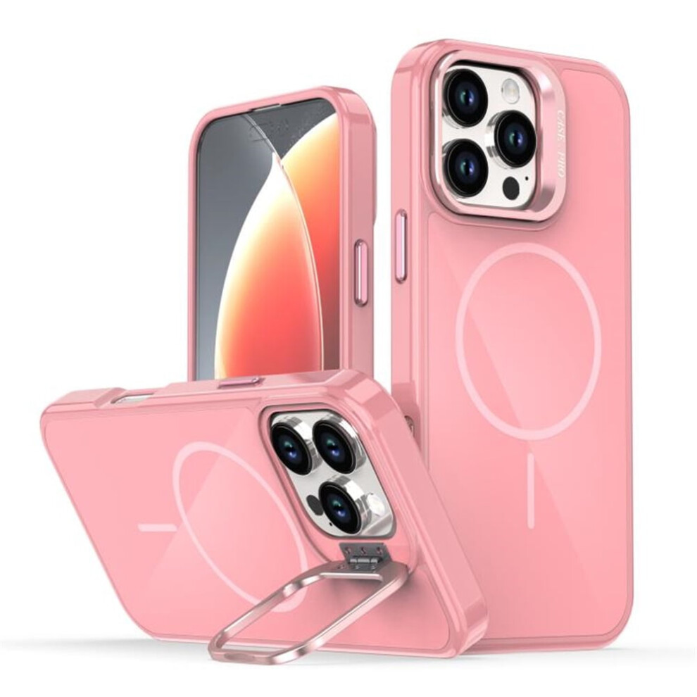 Slim Frosted Iphone 16 Pro Case With Magsafe, Metal Camera Ring, Kickstand & Shockproof Tpu Â Pink 9418476688331
