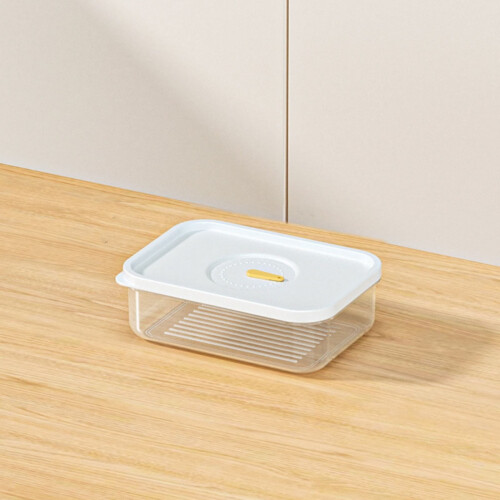 Stackable Refrigerator Storage Box, Plastic Organizer Container for Freezer Use Airtight