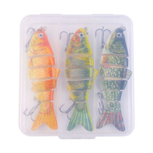 Realistic Multi-Jointed Fish Popper Swimbaits, Spinner & Crankbaits for Bass, Trout, Walleye, Predator Fish – Freshwater & Saltwater (3 Packs)