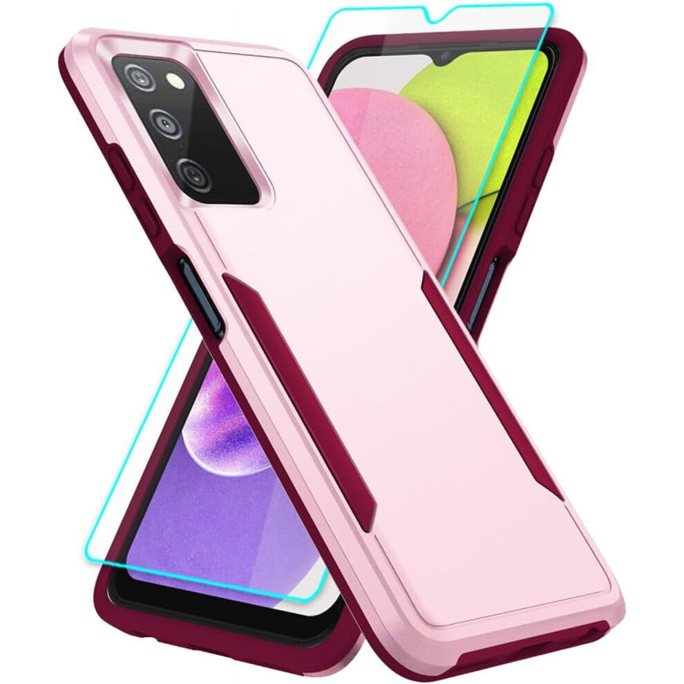 Samsung A03s Case With Hd Screen Protector & Ring Â Military Grade, Compatible With Samsung Galaxy A03s (Pink) Pink 9405492261037