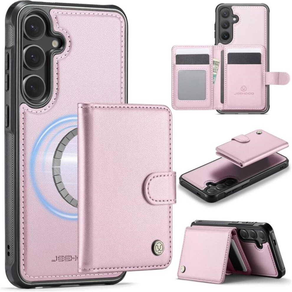 Jeehood Case For Samsung Galaxy S26 5G: Rfid-Blocking, Magsafe-Compatible 2-In-1 Wallet & Kickstand, Pu Leather, Pink 9485826626190
