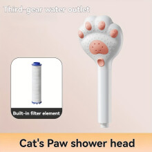 Handheld Shower Head Cat Paw Design 3-Speed Adjustable
