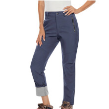 Waterdichte wandelbroek voor dames met polar fleece voering, geïsoleerde softshell, warme outdoor winterbroek voor sneeuw en skiën