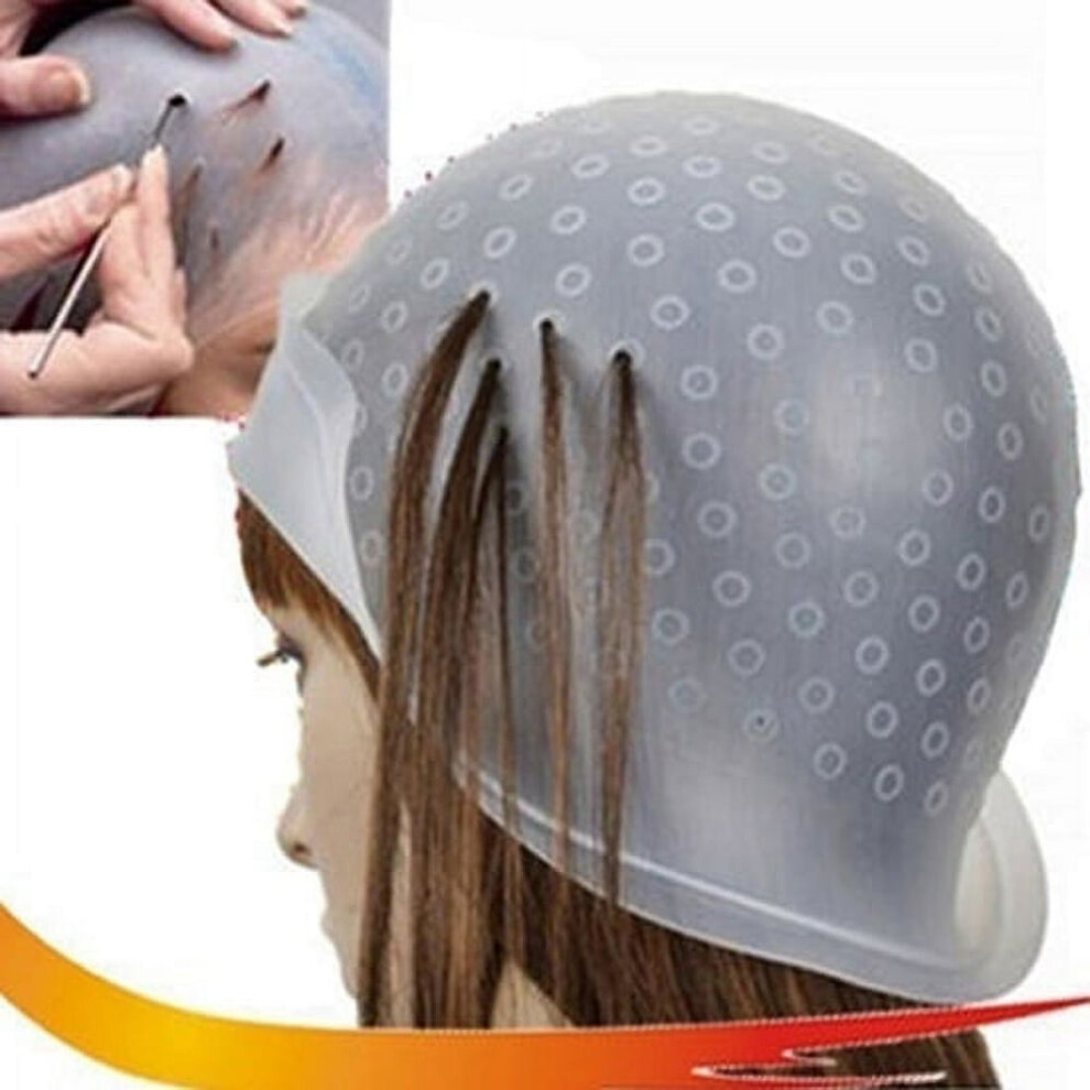 Professional Reusable Hair Coloring Highlighting Cap & Hook Hair Salon