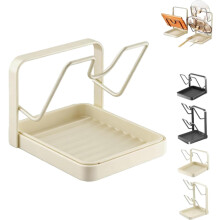 Support de rangement pour couvercles de casseroles en acier inoxydable avec bac de récupération et