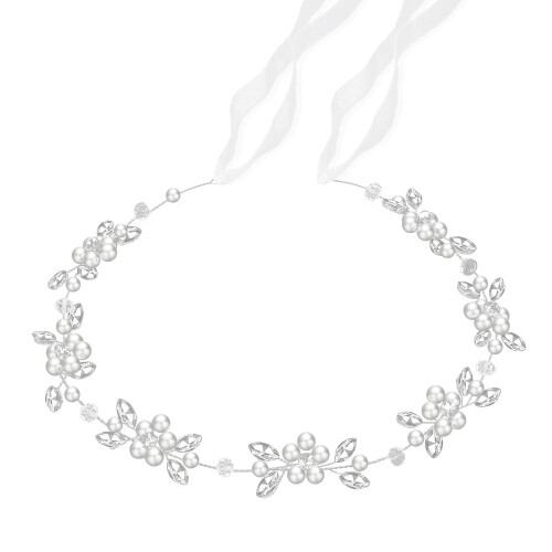 Perle- og rhinstensblomsterpandebånd til piger