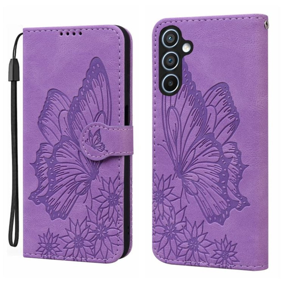 Pu Leather Flip Wallet Case With Magnetic Closure & Card Slots, Compatible With Samsung Galaxy A56 5G 6.7" Purple 9485826625285