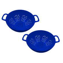 Lot de 2 petites passoires de 19 cm (7,5 po) en plastique avec double poignée, idéales pour les fruits, les légumes et les pâtes.