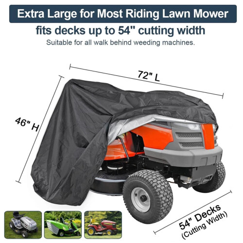 Riding Lawn Tractor Cover Waterproof UV Protector 72 in