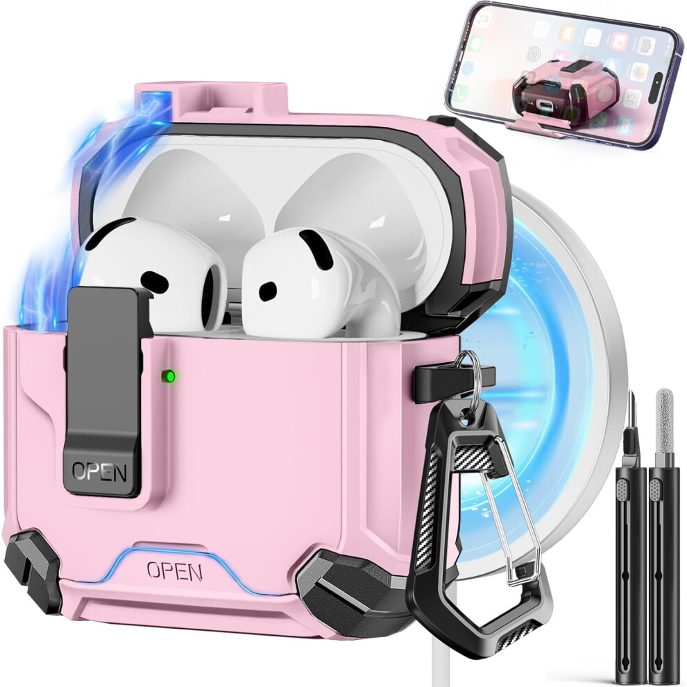 Compatible With Airpods 4Th Gen Case, Magsafe, Magnetic Auto-Lock, Phone Stand & Cleaning Kit Â Anc Charging Cover (2024) 9170372137060
