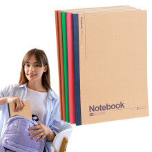 Rainbow Spine Kraft Paper Notebook A5 College Ruled 12-Pack