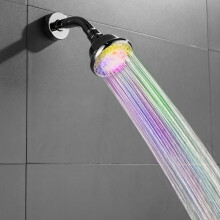 Pommeau de douche à contrôle de température Flash – LED multicolore, miroir électroplaqué, alimenté par l'eau, compatible avec les
