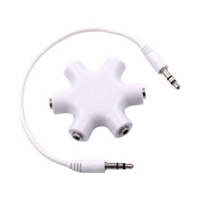 Compact 5-Way 3.5mm Splitter Star-Shaped Design for Speakers/Headphones & Gold Plated Durability