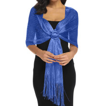 Lenço/xale feminino plano para vestido de noite, festa de dança, azul royal