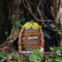 DIY Fairy Door and Decor Kit for Beginners | Easy Assembly Miniature House with Wall Door to Start Your Creative Fairy Garden Project
